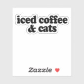 ijskoffie en -katten sticker (Vel)