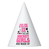 ijskoorts en alle ijshockey meisjes feesthoedjes (Voorkant)
