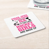 ijskoorts en alle ijshockey meisjes kartonnen onderzetters (Schuin)