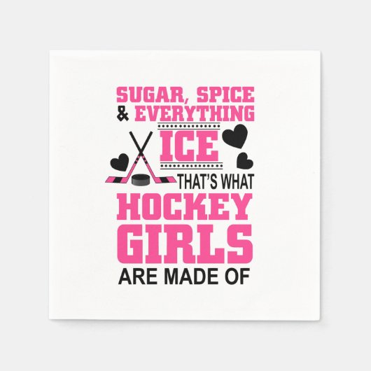 ijskoorts en alle ijshockey meisjes servetten (Voorkant)