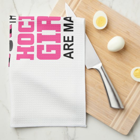 ijskoorts en alle ijshockey meisjes theedoek (Quarter Fold)