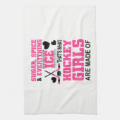 ijskoorts en alle ijshockey meisjes theedoek (Verticaal)