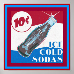 IJskoud Sodas Vintage en Poster