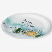 IJskoude blauwe besneeuwde landschap Winter bruilo Papieren Bordje (Gekanteld)