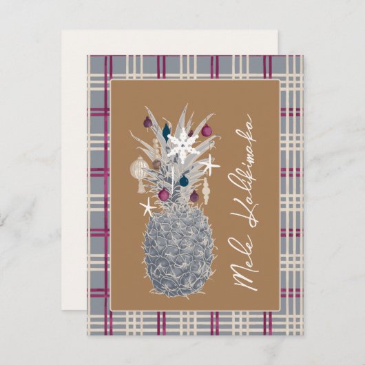 IJskoude Eiland Pijnboom, Suikerpruim  Feestdagenkaart (Voorkant / Achterkant)