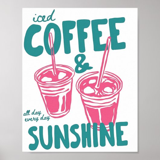 IJskoude Koffie & Zonneschijn Poster (Voorkant)