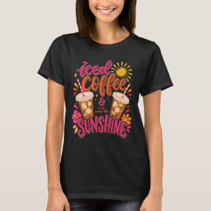 IJskoude Koffie Zonneschijn Zomer Drink Koffie Lie T-shirt