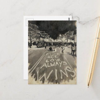IJskoude Liefde Wint Altijd Straatscène Briefkaart