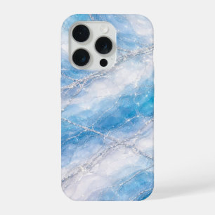 IJskoude Winterwonderland Marmer met Zilveren Ader iPhone 15 Pro Case