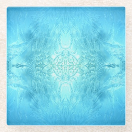 ijskristal glazen onderzetter (Voorkant)