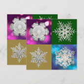 IJskristal Sneeuwvlok Geometrie Multi-Color Feestdagenkaart (Voorkant / Achterkant)