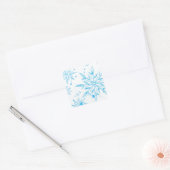 IJskristal sneeuwvlok stickers, bevroren Vierkante Sticker (Envelop)