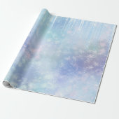 IJskristallen Sneeuwvlokken Kristallen Blauw Paars Cadeaupapier (Uitgerold)