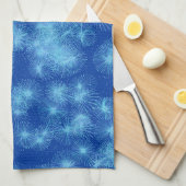 IJskristalvormers, blauwe achtergrond Theedoek (Quarter Fold)
