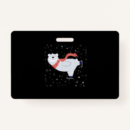 IJskunst met poolBeer, kerstmis Badge (Voorkant)