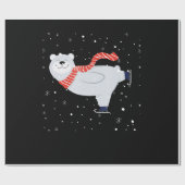IJskunst met poolBeer, kerstmis Cadeaupapier (Vlak)