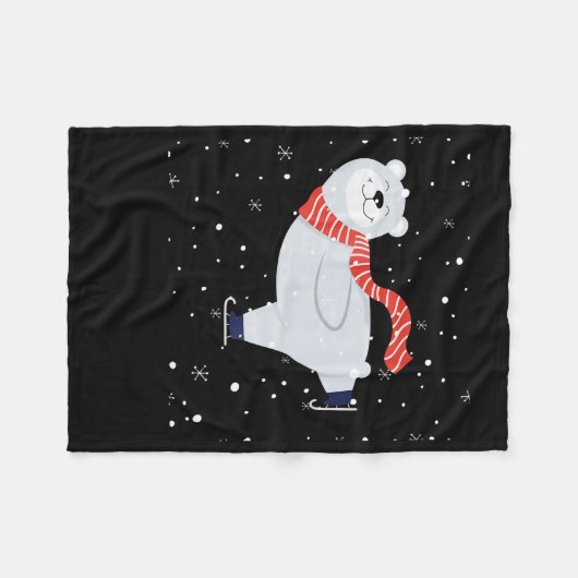 IJskunst met poolBeer, kerstmis Fleece Deken (Voorkant (Horizontaal))