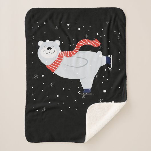 IJskunst met poolBeer, kerstmis Sherpa Deken (Voorkant)