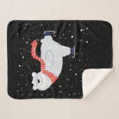 IJskunst met poolBeer, kerstmis Sherpa Deken (Voorkant (horizontaal))