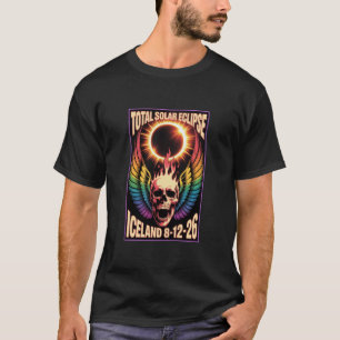 IJsland 2026 Schedel Eclipse Shirt Arctische Zonne