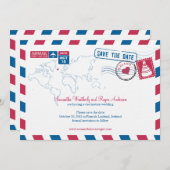 IJsland Air Mail Wedding Save the Date (Voorkant / Achterkant)
