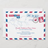 IJsland Air Mail Wedding Save the Date (Voorkant)