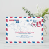 IJsland Air Mail Wedding Save the Date (Staand voorkant)