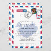 IJsland Airmail Wedding Invitation Kaart (Voorkant / Achterkant)