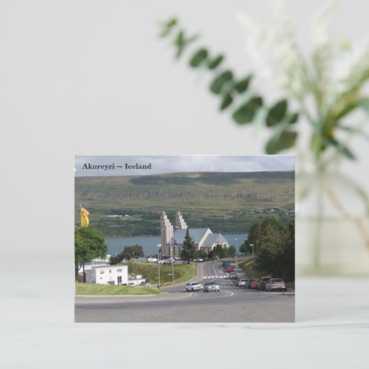 IJsland, Akureyrarkirkja, Akureyri Briefkaart (Staand voorkant)
