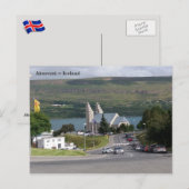 IJsland, Akureyrarkirkja, Akureyri Briefkaart (Voorkant / Achterkant)