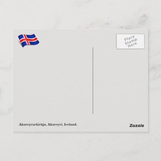 IJsland, Akureyrarkirkja, Akureyri Briefkaart (Achterkant)