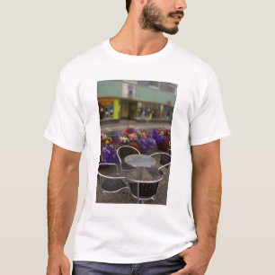 IJsland, Akureyri. Uitzicht op het hoofdbedrijfsle T-shirt
