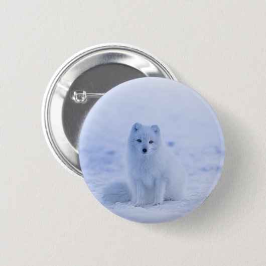 IJsland Arctic Fox Ronde Button 5,7 Cm (Voorkant /achterkant)