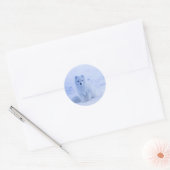 IJsland - Arctic Fox, wit op witte foto Ronde Sticker (Envelop)