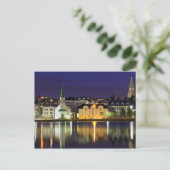 IJsland - Augustus Middernacht in het centrum van  Briefkaart (Staand voorkant)