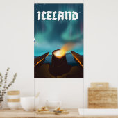IJsland aurora borealis Reisposter Poster (Keuken)