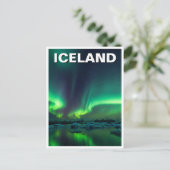 IJsland Aurora Noorderlicht Reizen Briefkaart (Staand voorkant)