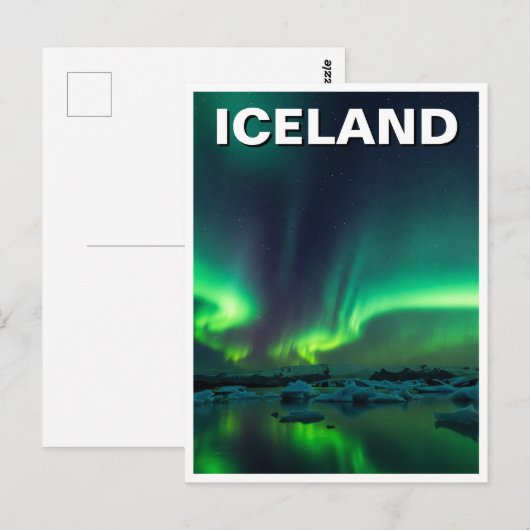 IJsland Aurora Noorderlicht Reizen Briefkaart (Voorkant / Achterkant)