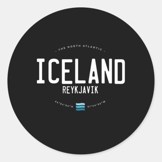 IJsland Beach Waves Ronde Sticker (Voorkant)