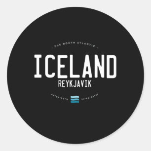 IJsland Beach Waves Ronde Sticker