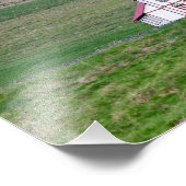 IJsland-berg met watervallen Foto Afdruk (Hoek)