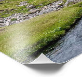 IJsland-berg met watervallen Foto Afdruk (Hoek)