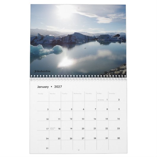 IJsland betogen Kalender (Jan 2027)