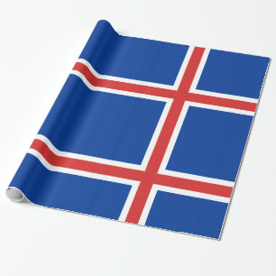 IJsland Blauw met rode en witte lijnen Cadeaupapier