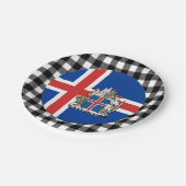 IJsland Bord, buffelpleister en IJslandse vlag Papieren Bordje (Gekanteld)
