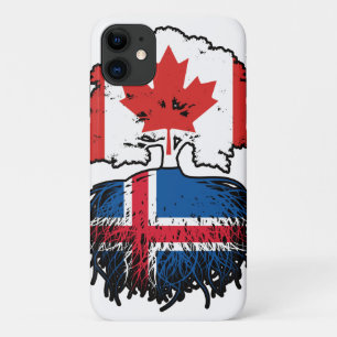 IJsland - Canadese vlag voor boomstammen Case-Mate iPhone Case