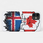 IJsland - Canadese vlag voor boomstammen Case-Mate iPhone Case (Achterkant (horizontaal))