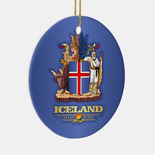 IJsland COA Keramisch Ornament (Rechts)