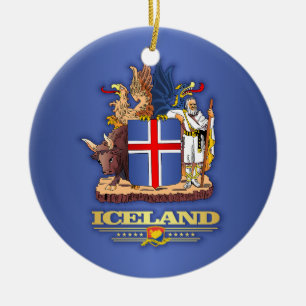 IJsland COA Keramisch Ornament