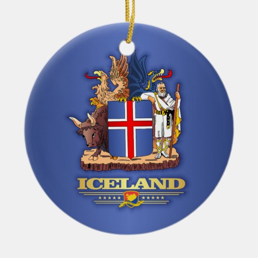 IJsland COA Keramisch Ornament (Voorkant)